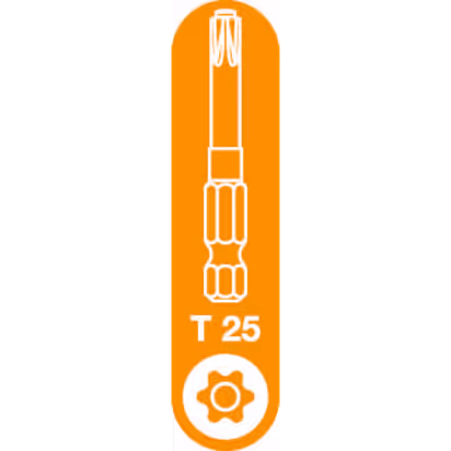 T-25 Spax T-Star Plus Drive bit. 50mm. Pack of 5.