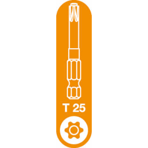 T-25 Spax T-Star Plus Drive bit. 50mm. Pack of 5.