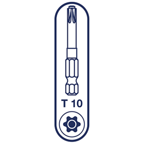 T-10 Spax T-Star Plus Drive bit. 50mm. Pack of 5.