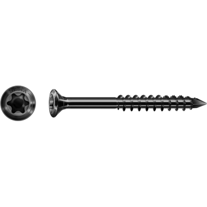 4 x 45mm Black stainless steel screw. SPAX BLAX small head. Qty 100