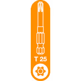 T-25 Spax T-Star Plus Drive bit. 50mm. Pack of 5.