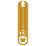 T-40 Spax T-Star Plus Drive bit. 50mm. Pack of 5.